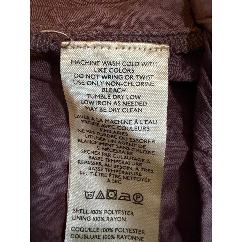 Pilcro Anthropologie Womens 2X Smocked Button Down Ruffle Hem Mini Dress Plum - Picture 6 of 8